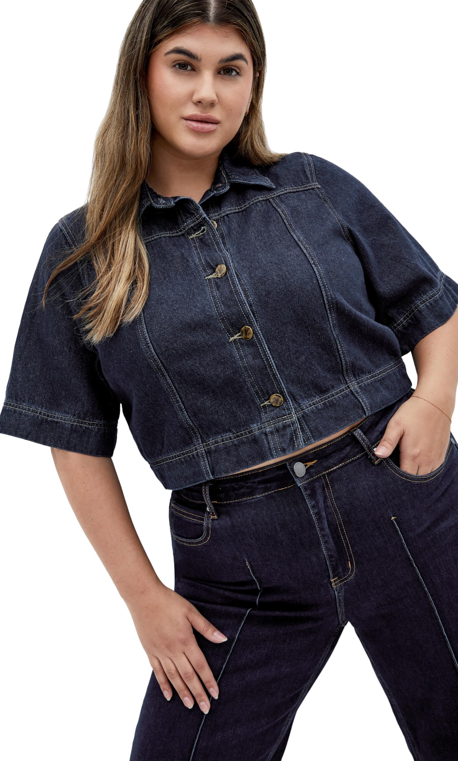 City Chic Womens Plus Size Jacket - Denim Millie