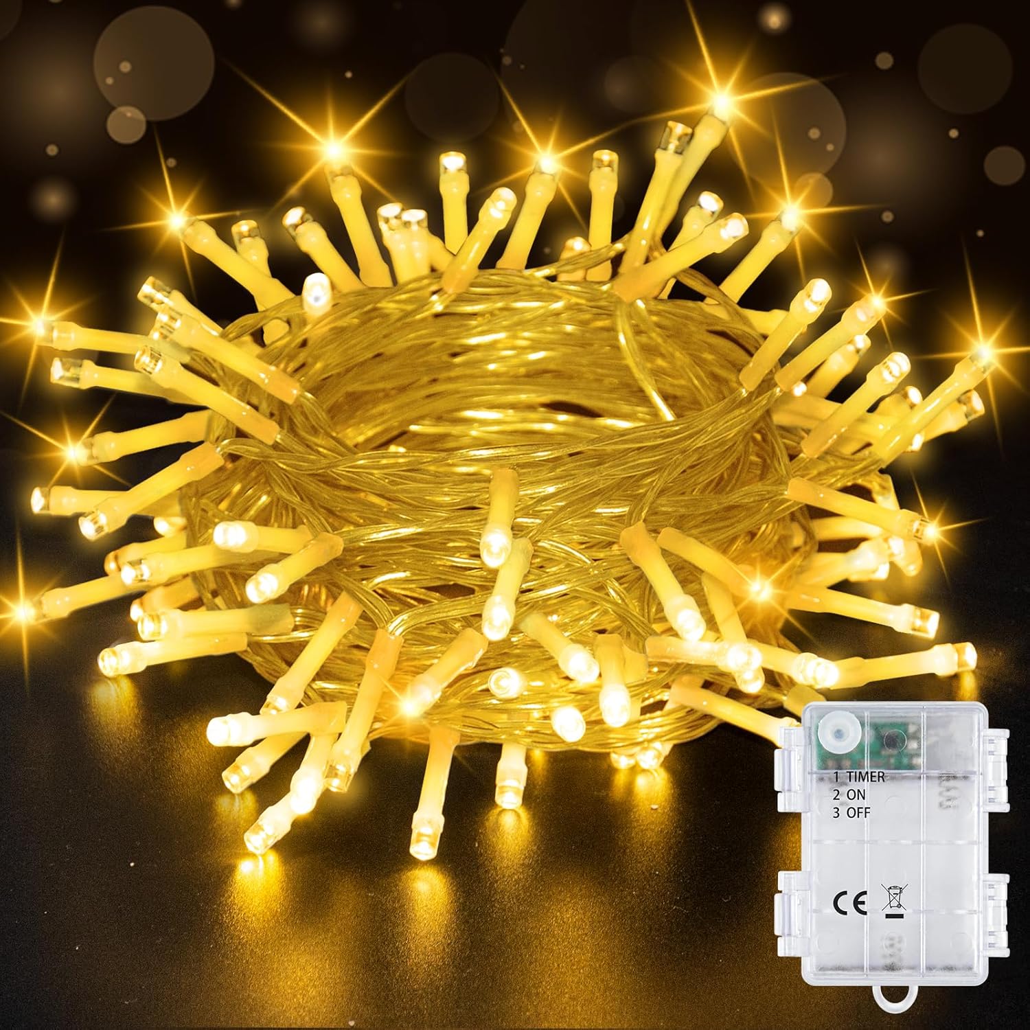 Bzavor Fairy Lights Battery, LED Warm White Fairy Lights with 6 Hours
