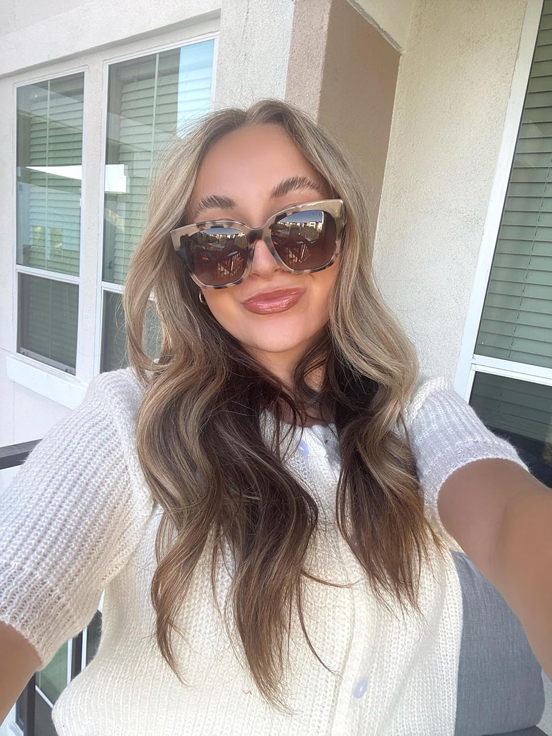 DIFF Bella II Oversized Square Sunglasses for Women UV400 Protection, Tortoise Frames - Image 9