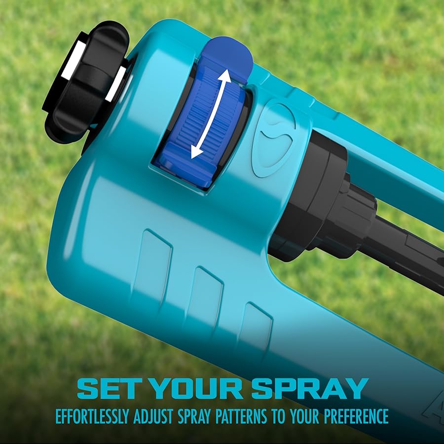 Aqua Joe SJI-OMS16 Indestructible Oscillating Sprinkler with Adjustable Spray and Metal Base, 3600 Sq. Ft. Coverage Max, 70-Foot Distance, and 37.8-Foot Width - image 4