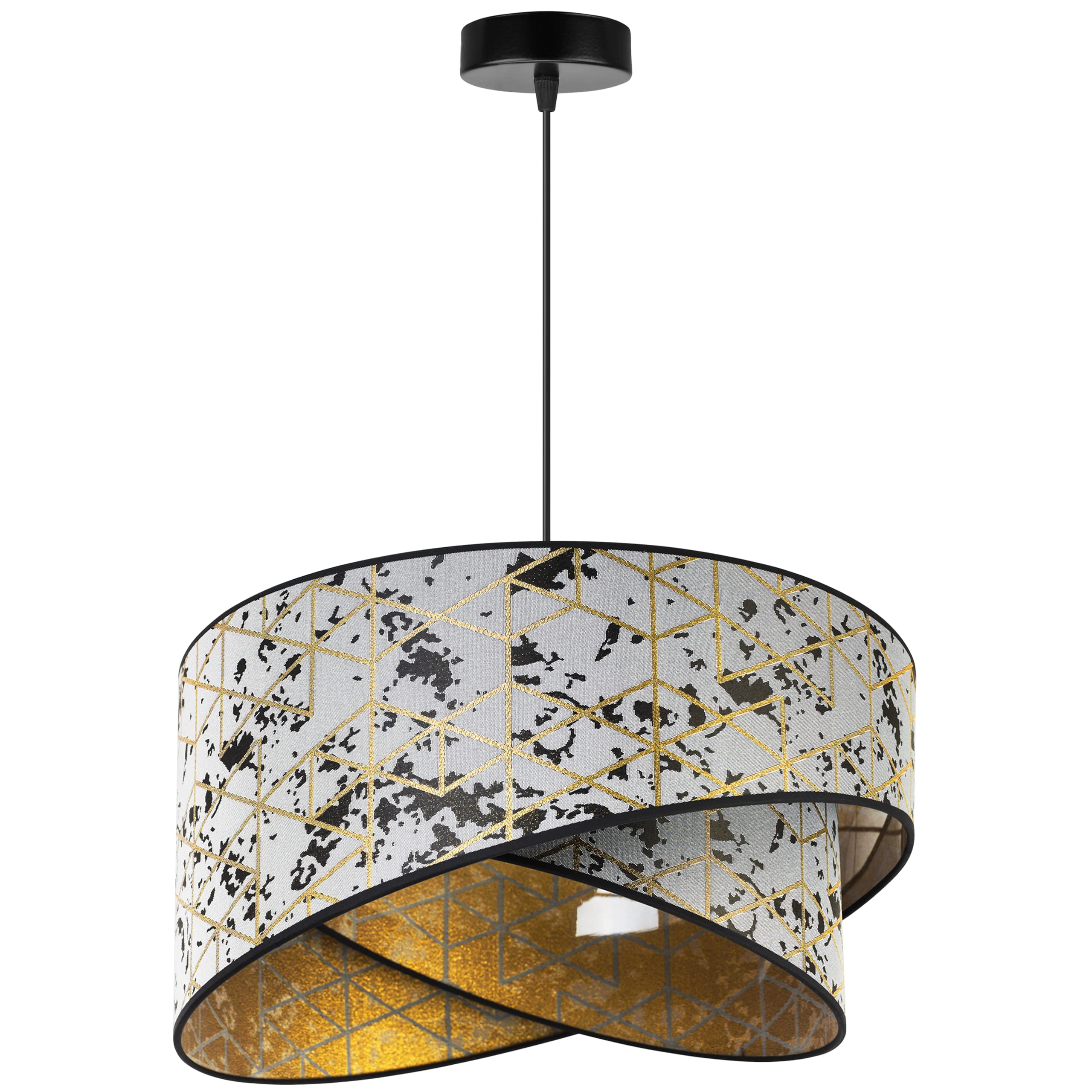 Light-Home Abat - Lámpara de techo para dormitorio, sala de estar y cocina, de metal, color Negro Gris Claro y Oro