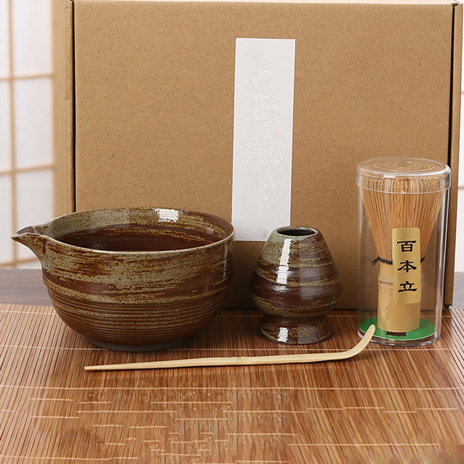 ATORSE™ 4X Matcha Utensils Set Tea Bowl Matcha Spoon Japanese Matcha Whisk and Stand C|Home & Garden|Food & Beverages|Tea 3