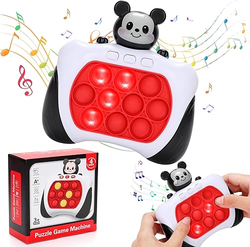 Juguete para ansiedad con diseño de ratón de dibujos animados, consola de juegos de burbujas de mano, máquina de juegos pop con música, juguetes