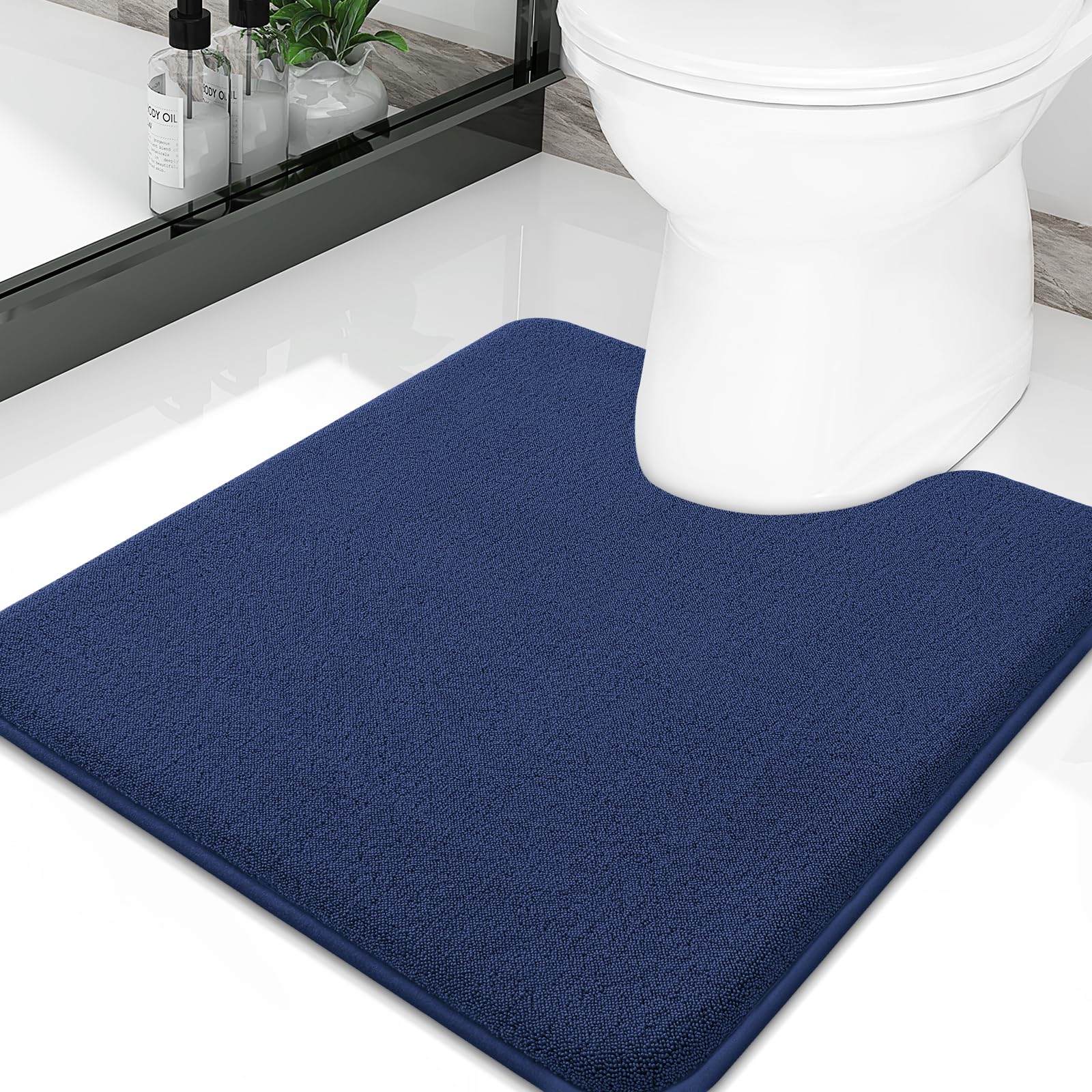 Smiry Smiry Memory Foam Toilet Rugs U Shaped 20x20, Extra Soft Bath Mat
