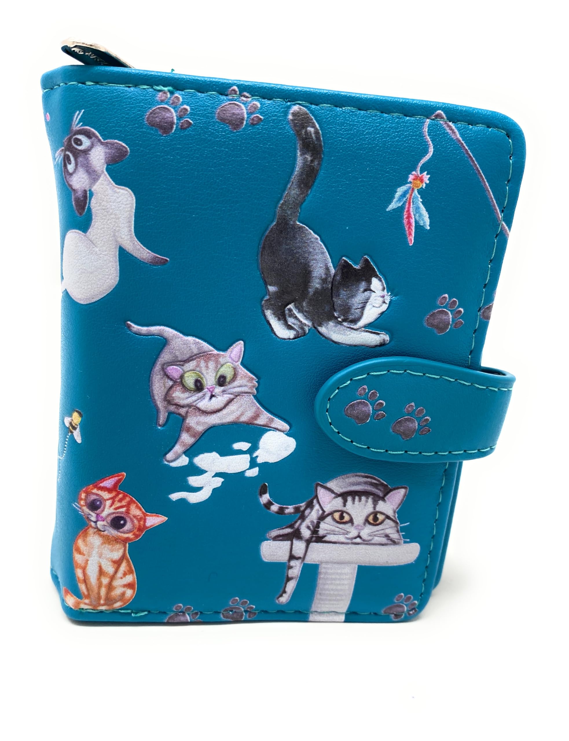 Shag Wear Kitty Cat Wallet | Vegan Faux Leather Small Animal Wallet | 4.5" Women's Purse