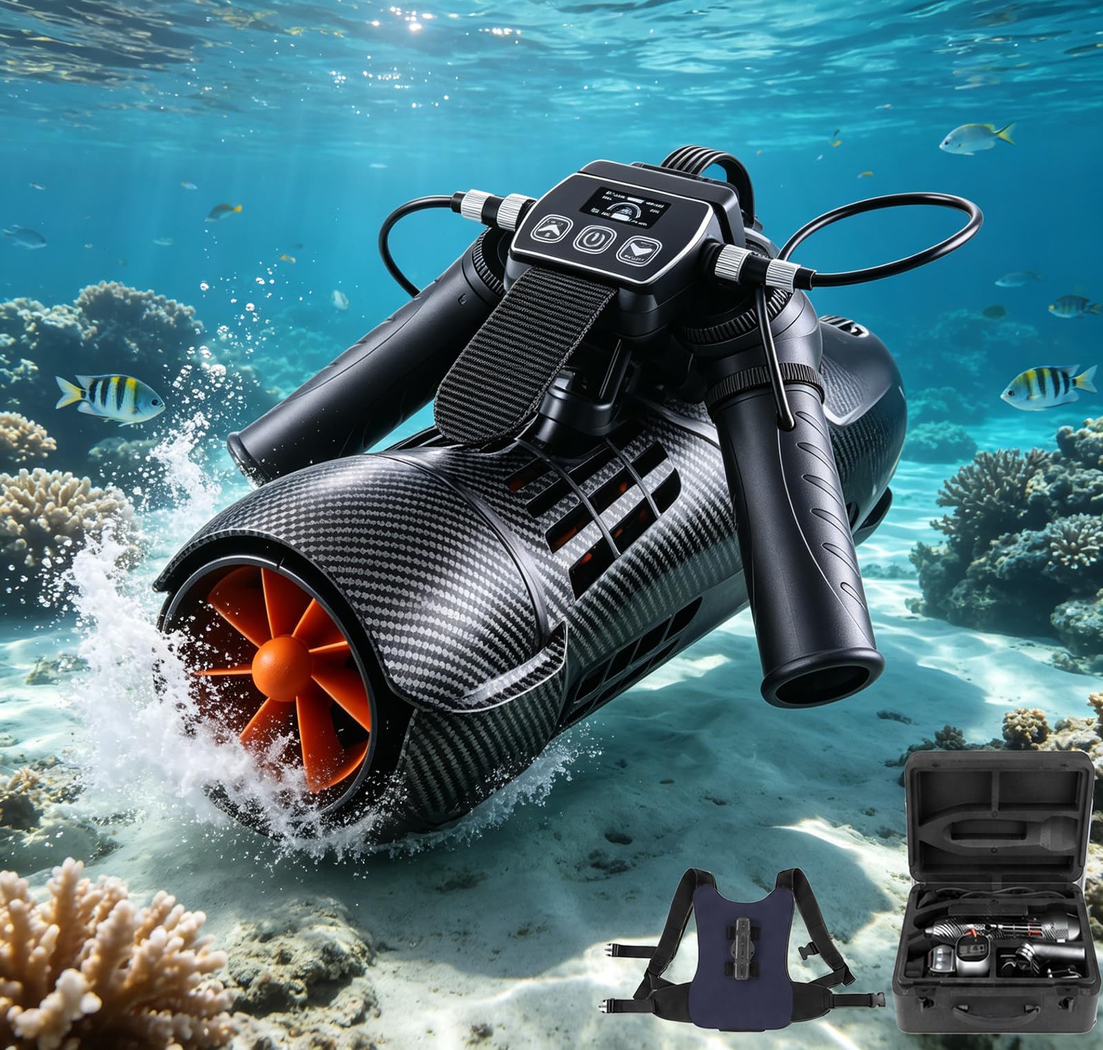 HCAUYNN Paddle Board Motor & Sea Scooter, 650W Underwater Scooter for Adults, Diver Propulsion Vehicle for Diving, Snorkelling, SUP and Open Water Adventures