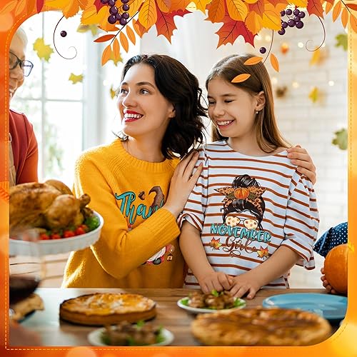 Miniatura 2 de Estune 30 parches de transferencia para planchar de Acción de Gracias, transferencia DTF de otoño, listos para prensar, calabaza, pavo, vinilo de