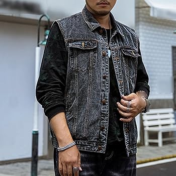 アメリ　VINTAGE VEST LAYERED DENIM JACKET アメリ VINTAGE VEST LAYERED DENIM JACKET Amazon.com: Generic