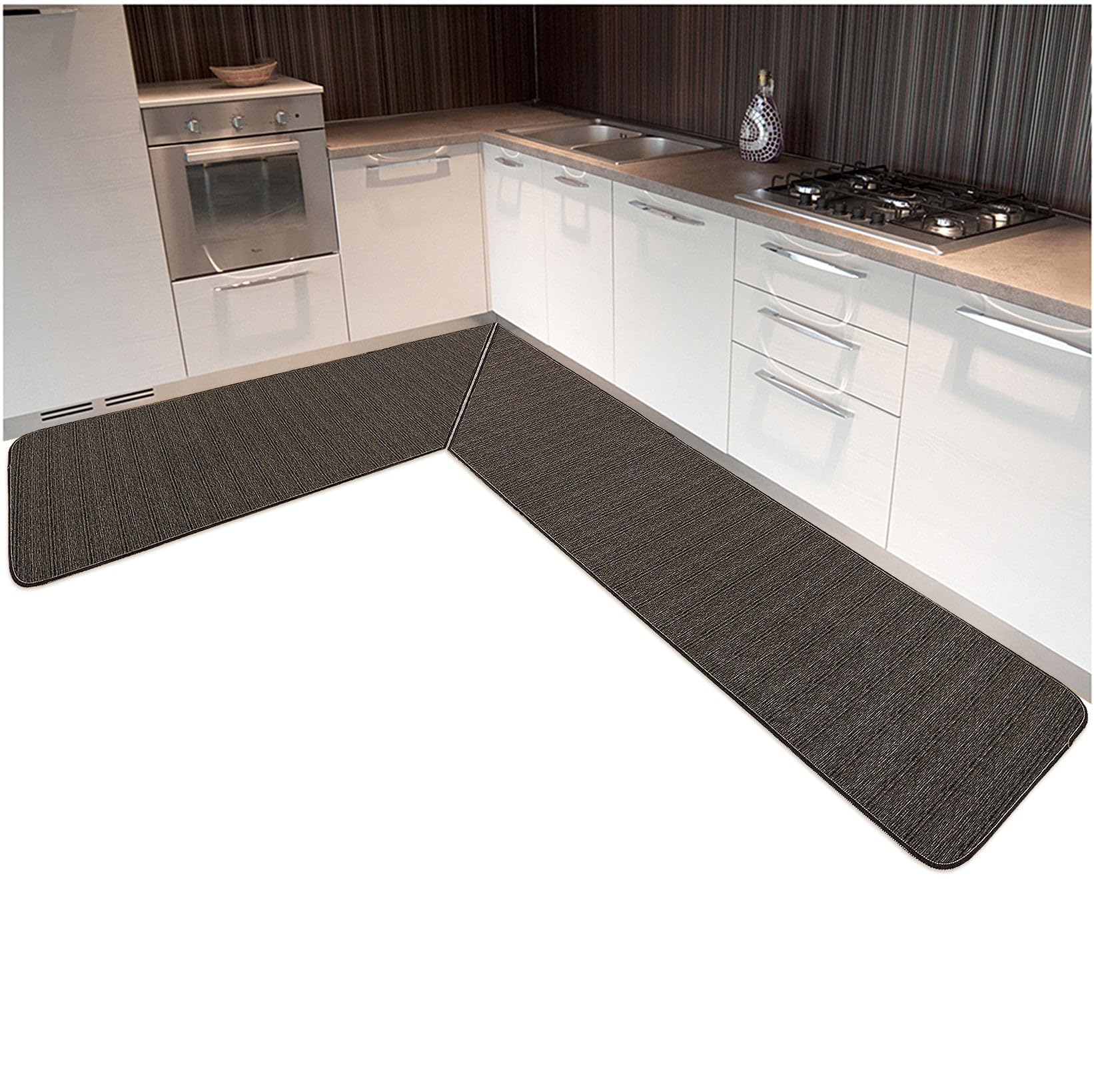 emmevi Tappeto per Cucina Angolare Personalizzabile Tappeto Cucina Antiscivolo Lavabile Assorbente 100% Made in Italy Tappeto da Cucina Angolare Disponibile Fino a 400 Cm