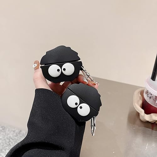 Miniatura 4 de Funda negra de silicona suave con accesorios para llavero para Samsung Galaxy Buds 2 (2021), Galaxy Buds Pro Case (2021)/Galaxy Buds Live Case