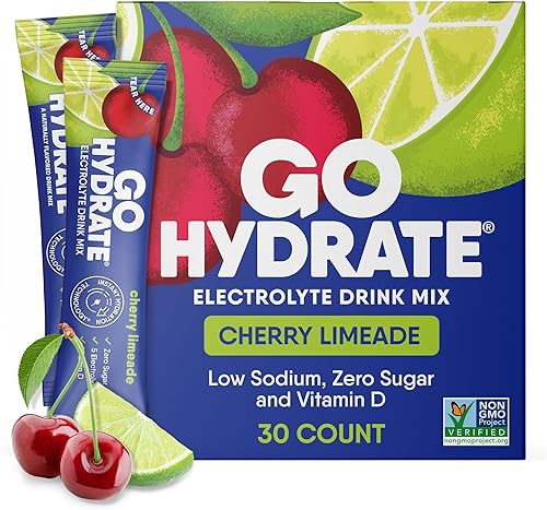GoHydrate Mezcla de bebidas de electrolitos un polvo de hidratación con sabor natural sin azúcar sabor natural 30 unidades paquete de 1