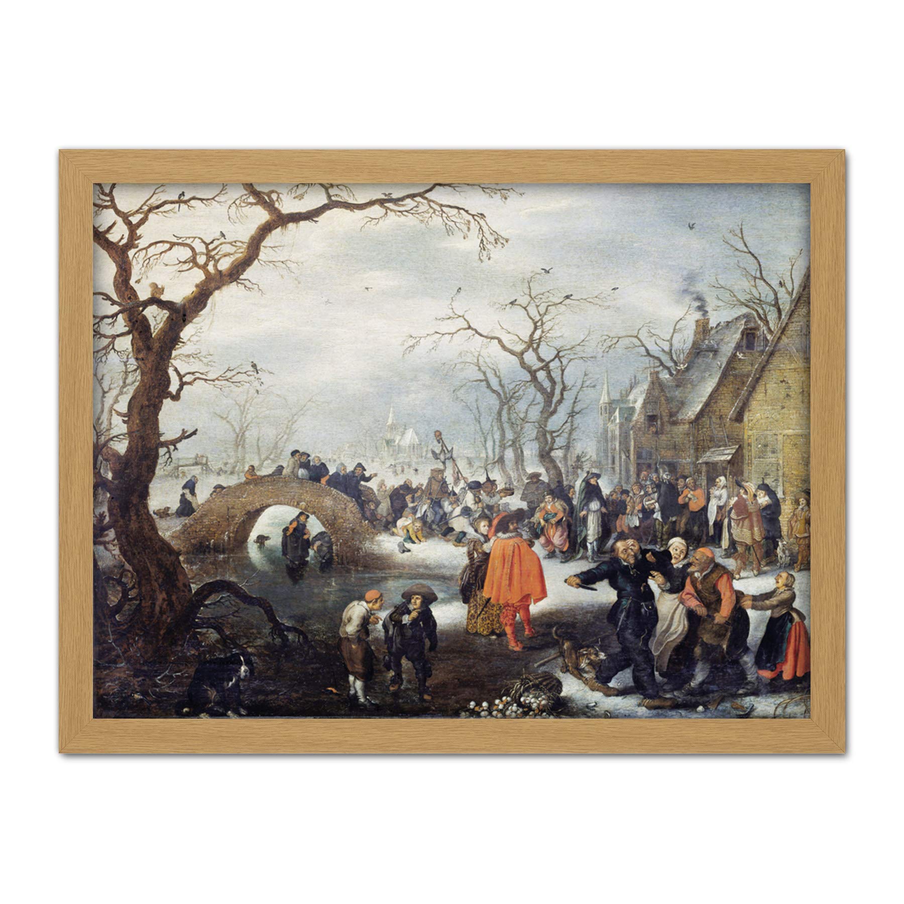 Artery8 Van De Venne Shrove Tuesday In Country Painting Artwork Framed Wall Art Print 18X24 Inch