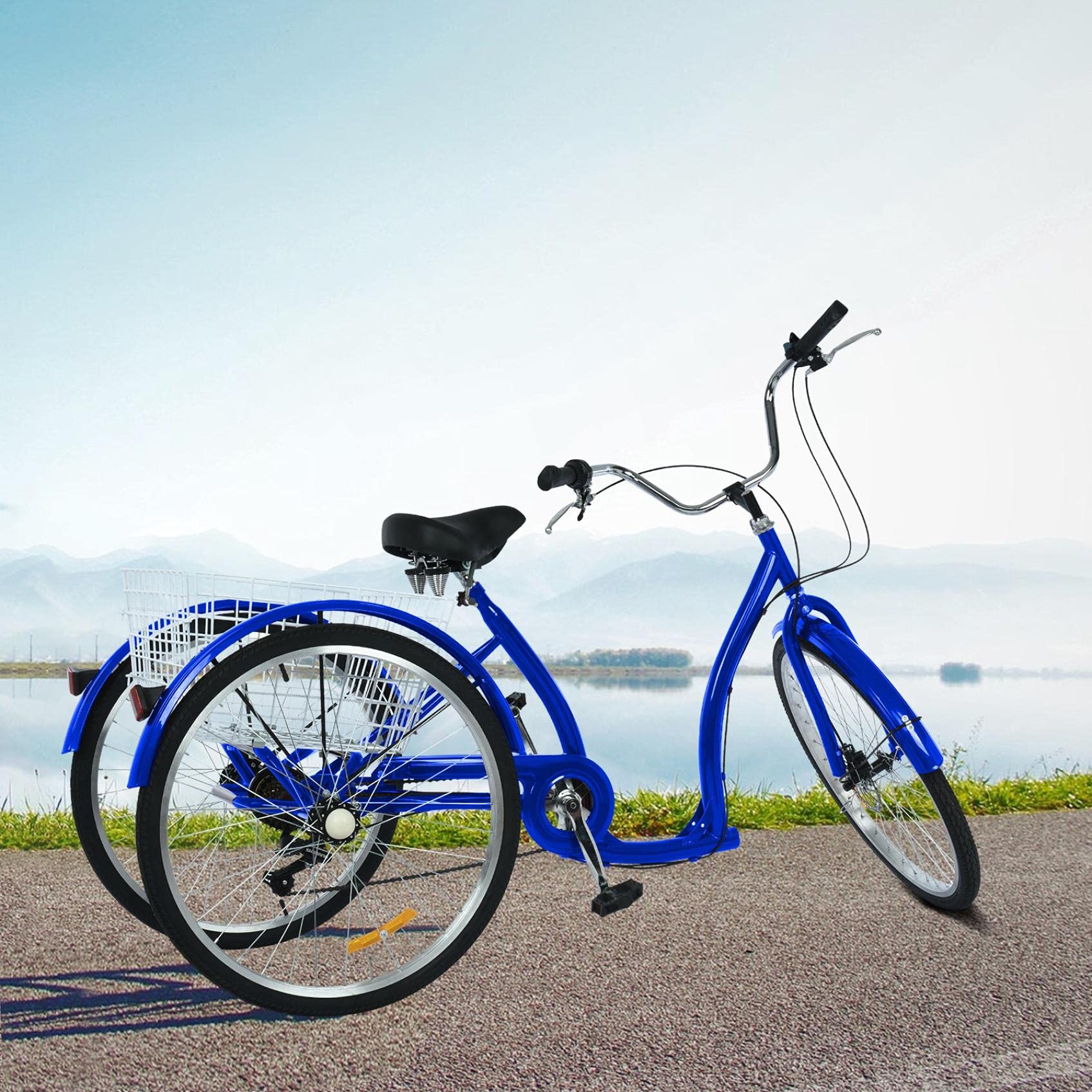 Amazon.co.jp: 大人用三輪自転車 大人用 トライク 26インチ 6速 低