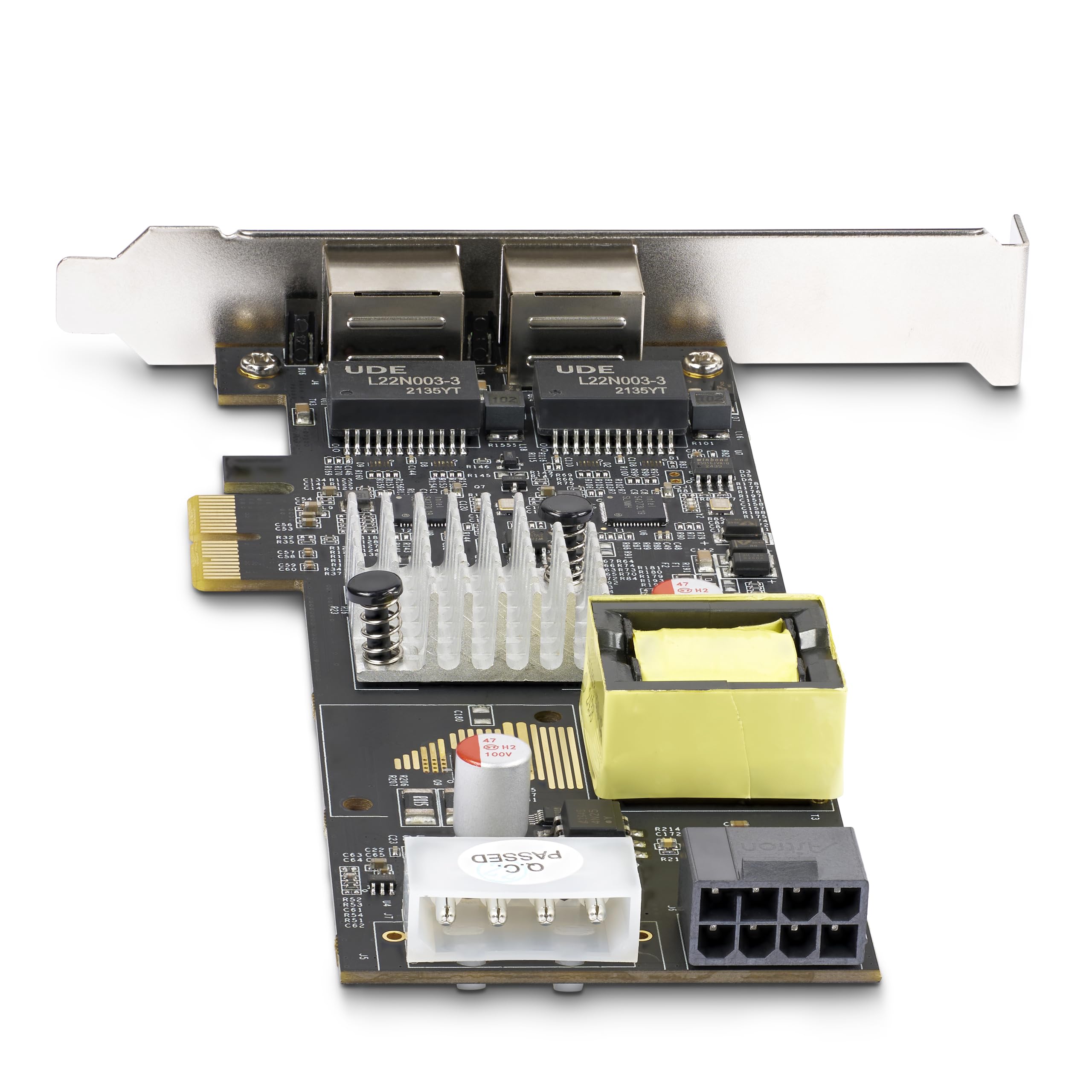 StarTech Carte Réseau PoE PCIe 2 Ports 2.5Gbps (PR22GIP-NETWORK-CARD) | NBASE-T, Intel I225-V, 802.3af/at PoE+, Multi-Gigabit NIC, Alimentée par SATA