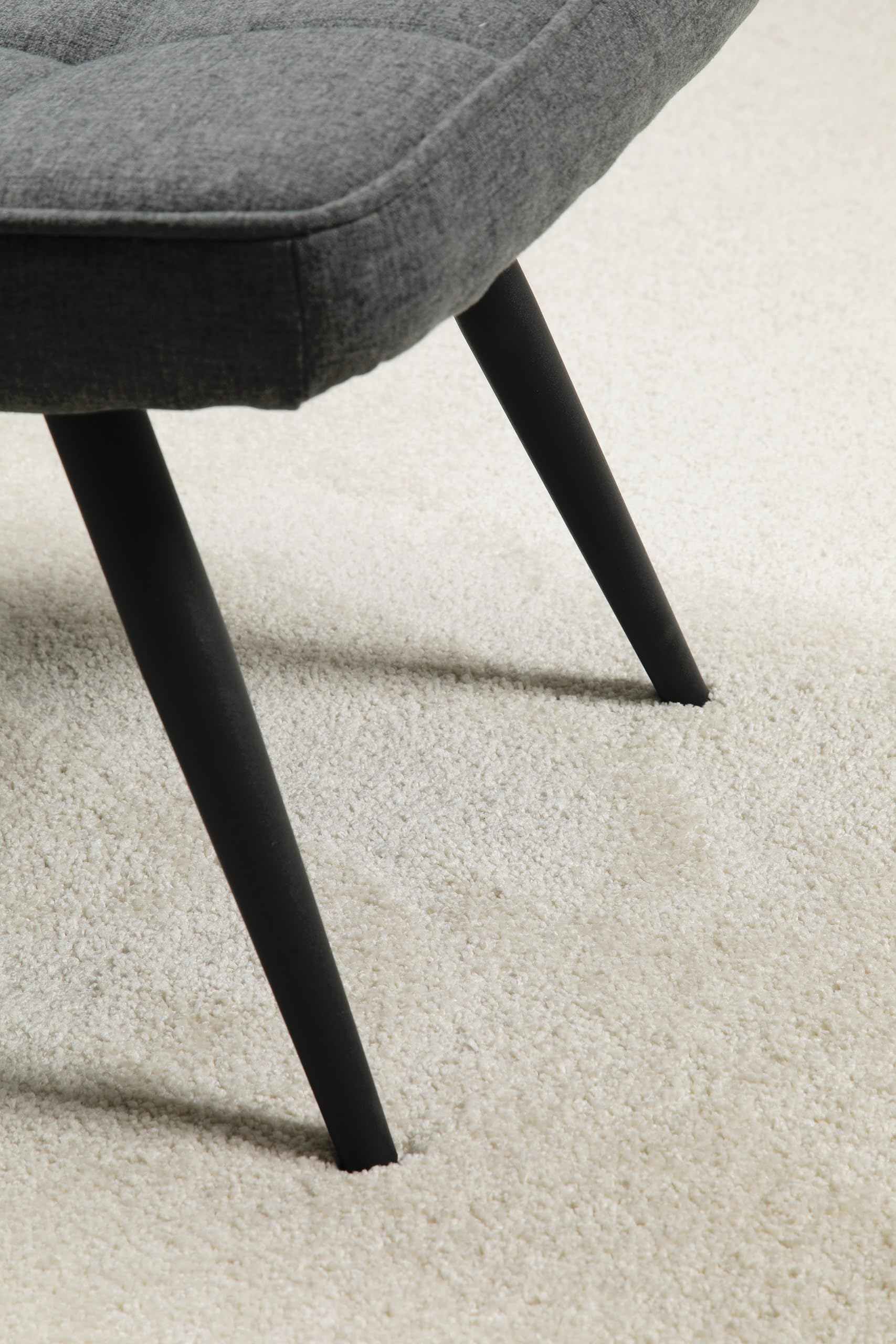 WECONhome Tapis moderne à poils courts - Ambiance de bien-être pour le salon, la chambre à coucher, la salle à manger et plus encore - Tapis tissé Wogh (200 cm rond, beige crème)