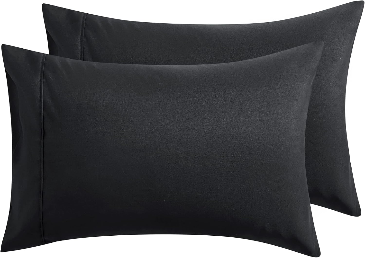 Bedsure Pillowcases Standard Size Set of 2 Black Standard Pillow