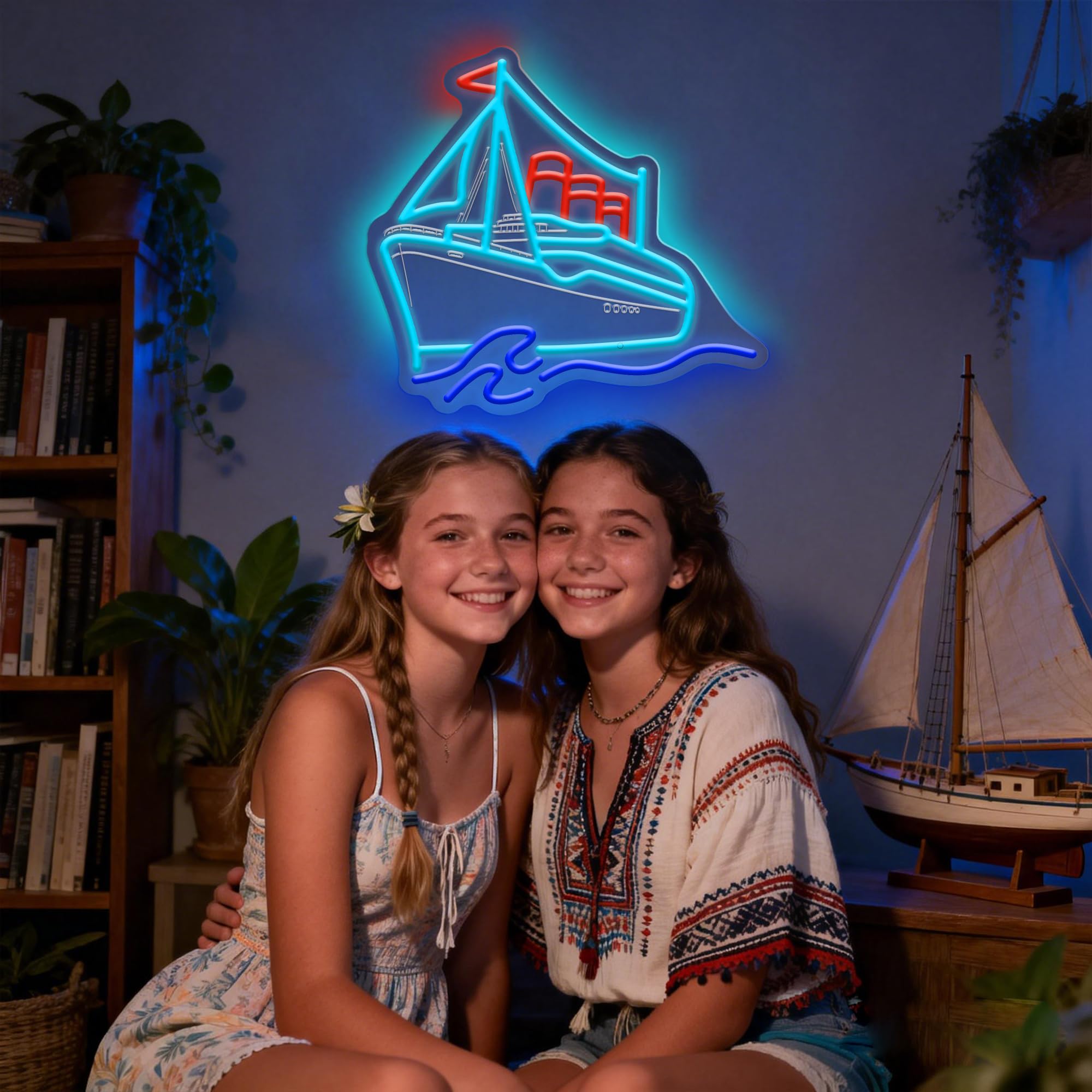Titanic Neon Sign The Titanic Gifts for Kids Room Decor Boys Led Lights for Bedroom USB Power Titanic Night Light Birthday Gifts for Women Men