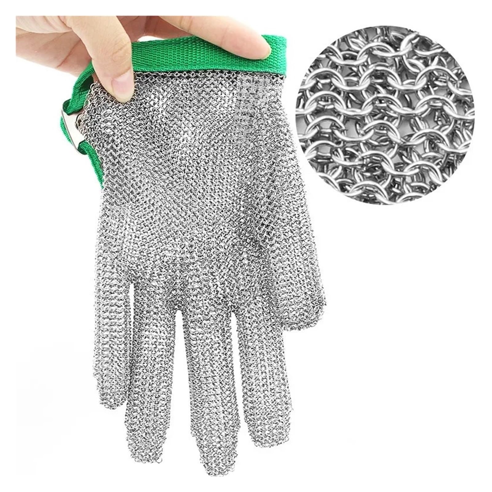Guantes De Corte. 1 Uds. Guantes De Malla con Anillo De Acero Inoxidable, Guantes De Cocina Resistentes A Cortes Y Cuchillos, Guantes De Cocina con Protección For Manos Comodidad Adecuada(L)