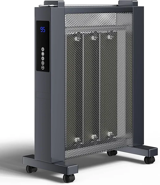 MEPTY Space Heaters Indoor Use, 1500W Quiet Mica Convection Heater, Electric Space Heater for Large Room with Remote, 12H Timer, Child Lock, Eco Mode, Room Heater for Livingroom Bedroom Use
