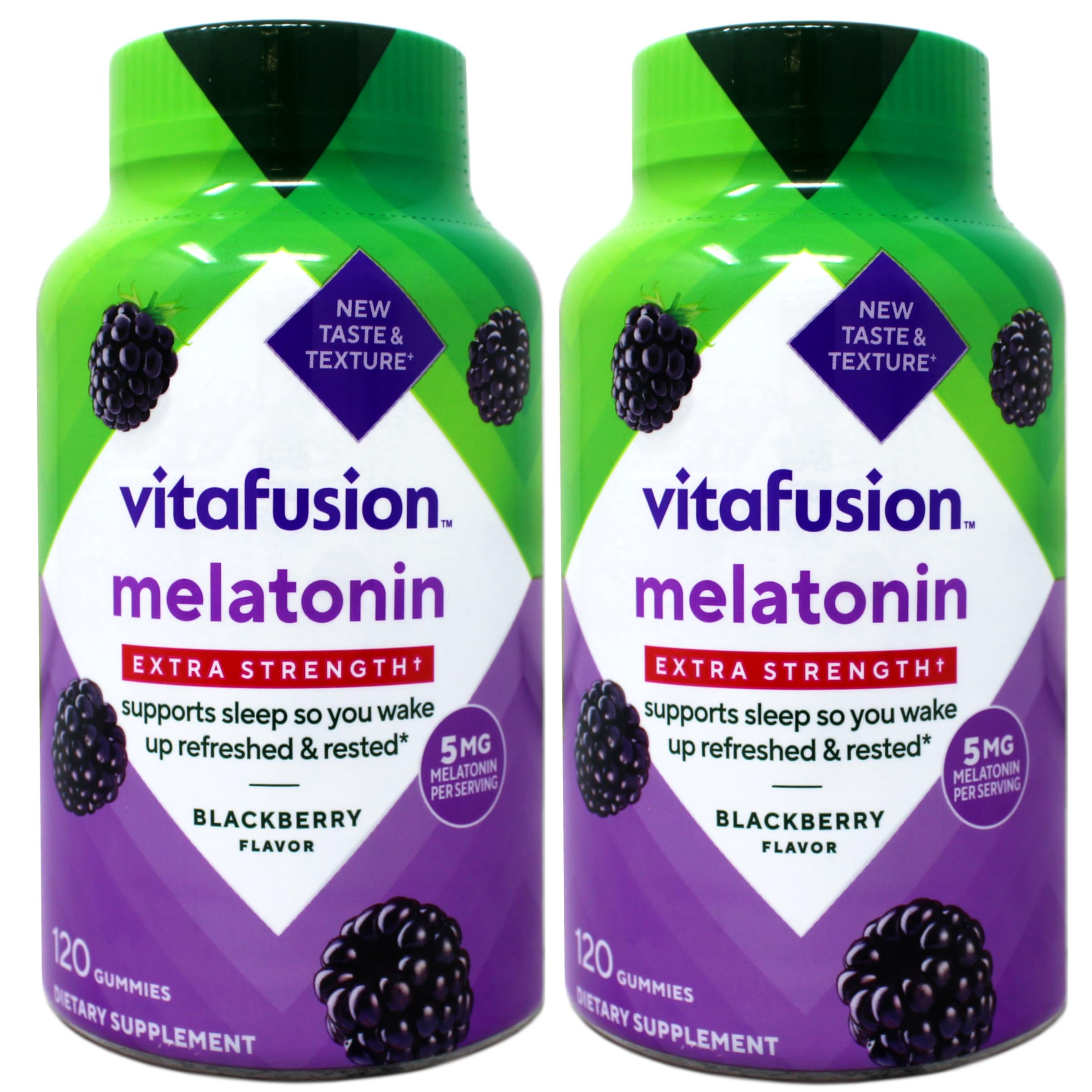 Extra Strength Melatonin BlackBerry, 5mg, 120 Count (2 Bottles)