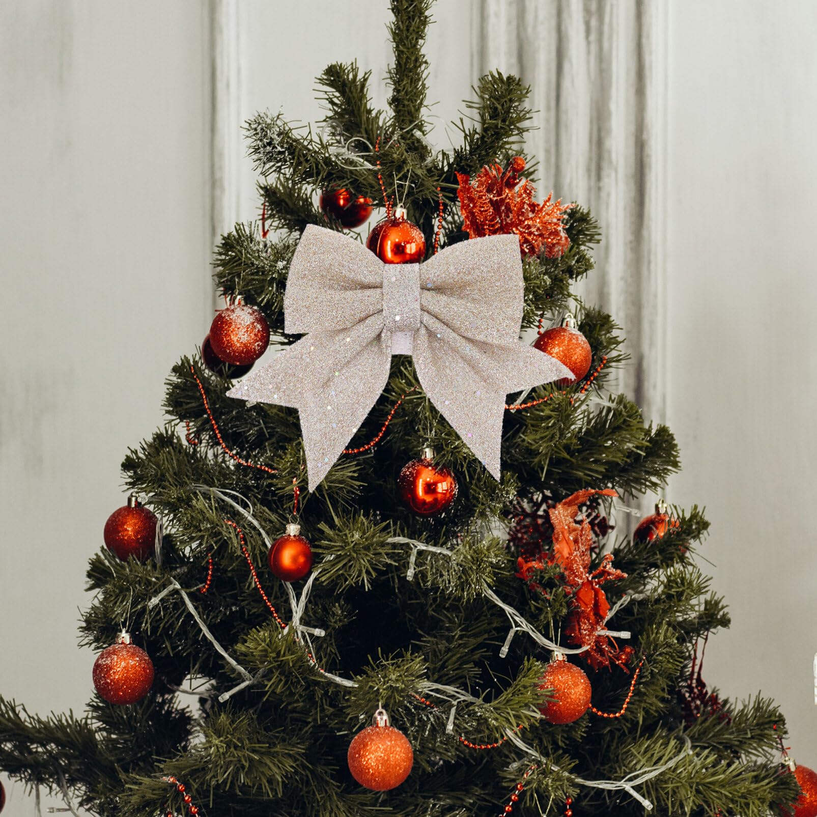 Kichvoe Regalo 6 Piezas De Decoraciones De Lazo De Navidad De Navidad Lazos Pequeño Árbol De Navidad Lazo De Lentejuelas Lazos Decorativos De Navidad Adornos para El Hogar Regalos De