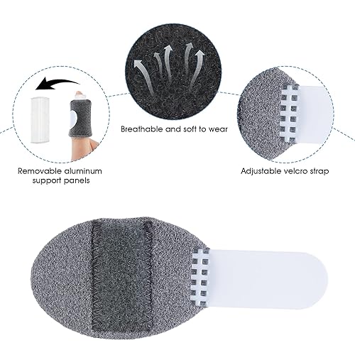 Miniatura 3 de DIVINA VITAE Férulas de dedo gatillo, 5 unidades de soporte para dedo pulgar para gatillo dedo nudillos inmovilización alivio del dolor soporte de