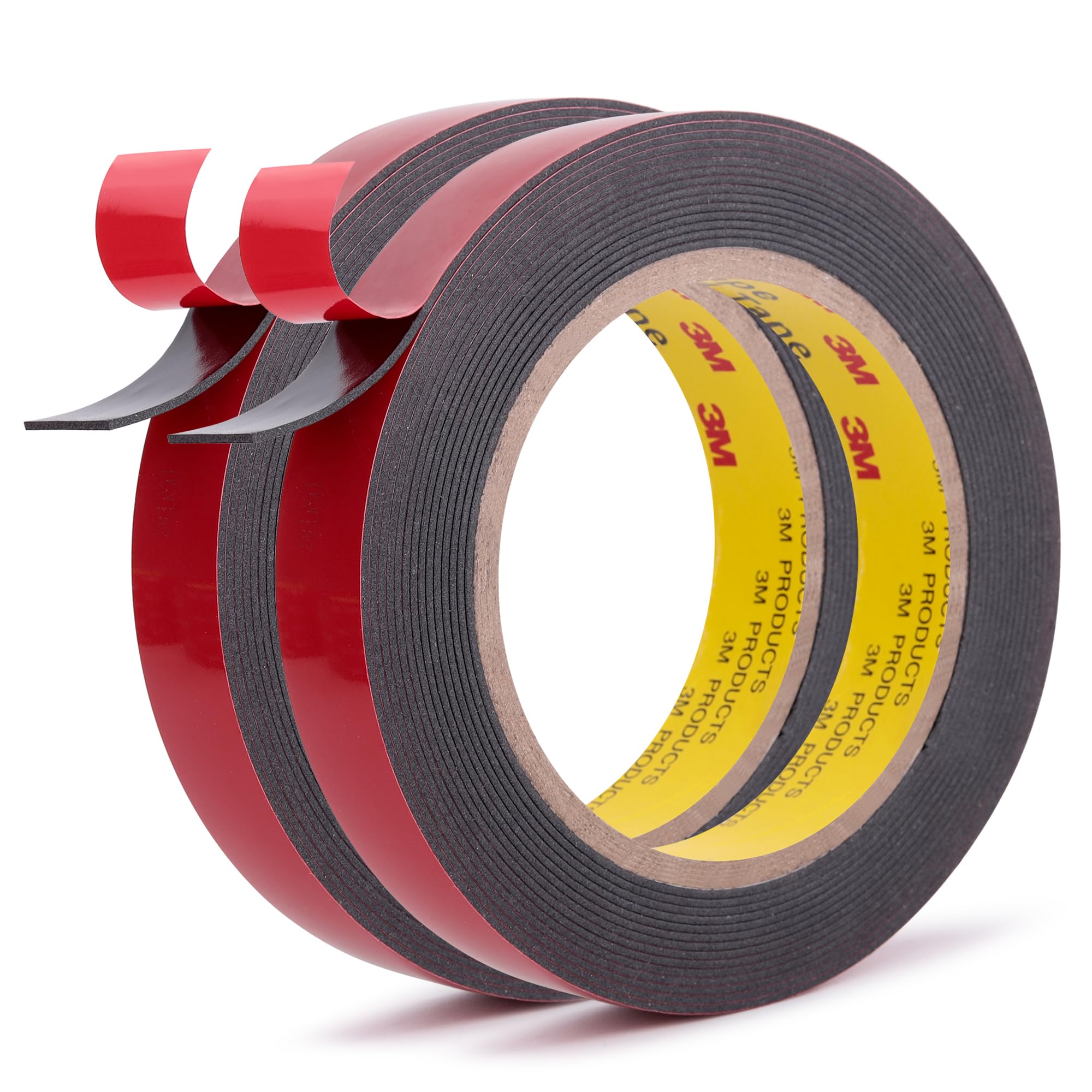 3M Automotive Acrylic Plus Attachment Tape 20mm x 5.5m 2 Pack Double Side Tape PT1100 Heavy Duty for Moldings Claddings Panels Pads and Other Car Automotive Applications Dark Gray