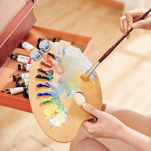 Miniatura 7 de AUEAR, Paquete de 2 vasos de doble paleta de pintura al óleo de acero inoxidable con tapa de tornillo con clip para acuarela gouache acrílico