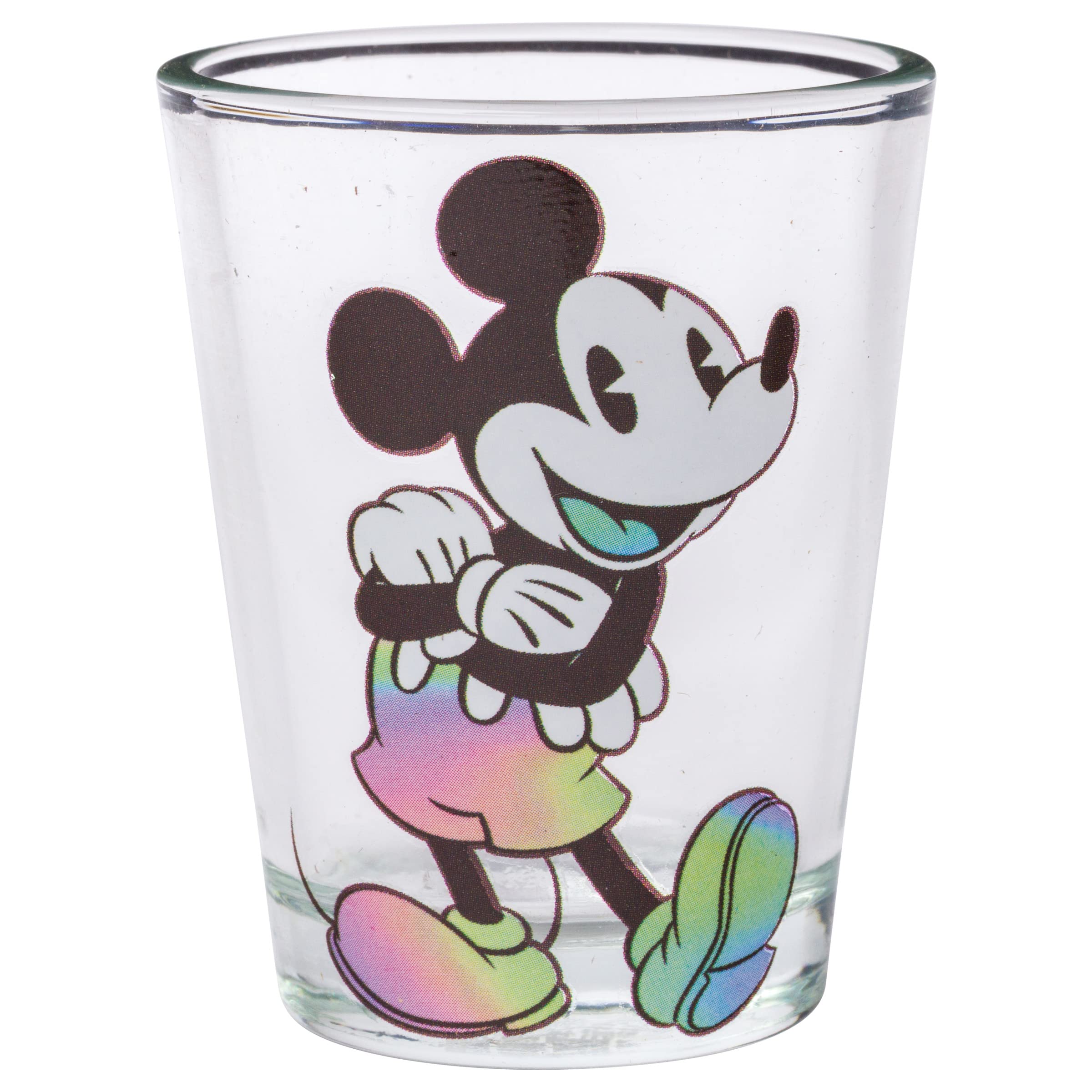 Silver Buffalo Mickey Minnie Rainbow Warp Mini-Glas-Set, 42,5 ml, 4 Stück