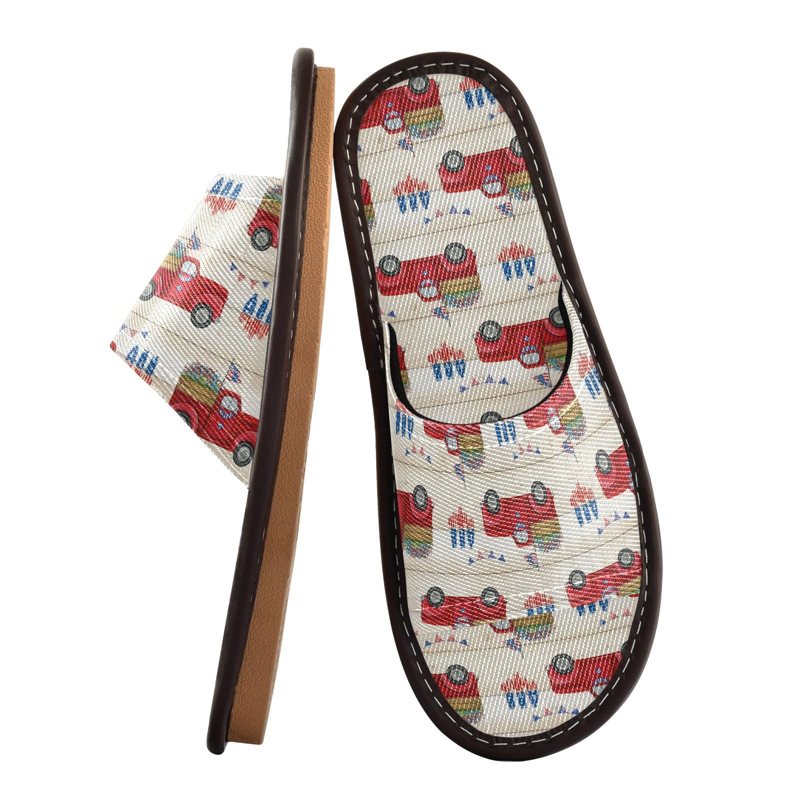 CHIFIGNO Breathable Washable Spa Shoes with Anti-skid Sole, Indoor Slippers Size 4-5