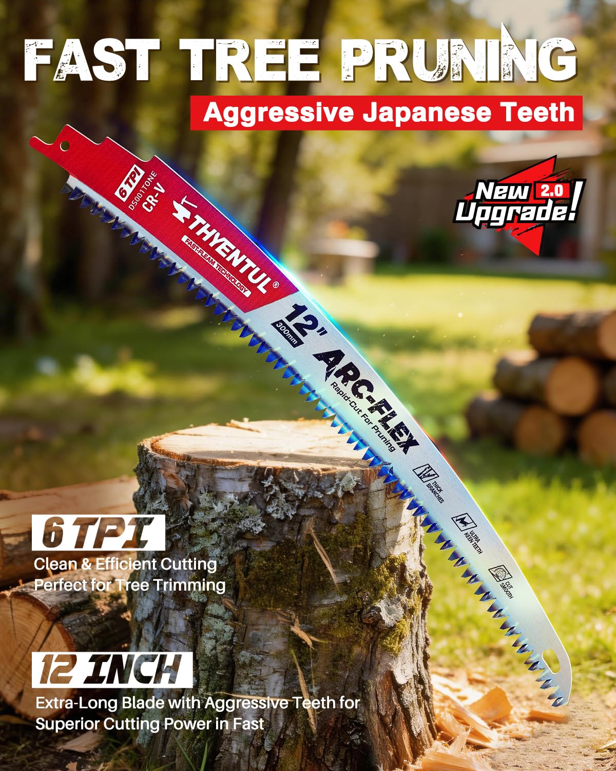 Juego de 3 hojas de sierra alternantes de dientes japoneses 6TPI de 12 pulgadas