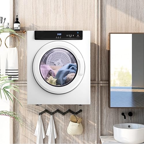 Miniatura 4 de Secadora de ropa portátil eléctrica, secadora de ropa de carga frontal con panel de pantalla táctil y bañera de acero inoxidable para apartamentos,