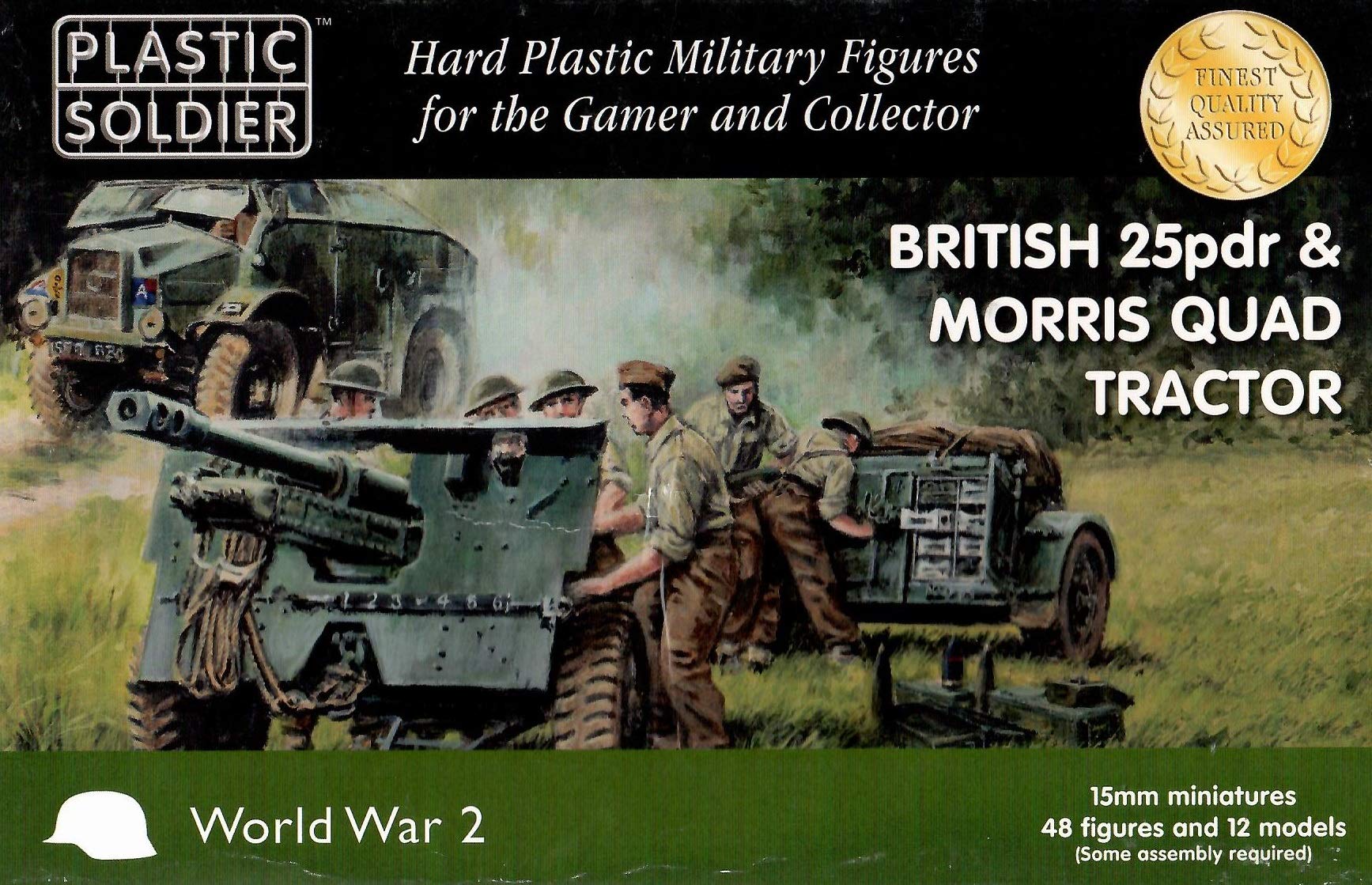 World War 2 Plastic Soldier Company 15mm British 25pdr and Morris Quad Tractor WW2G15005