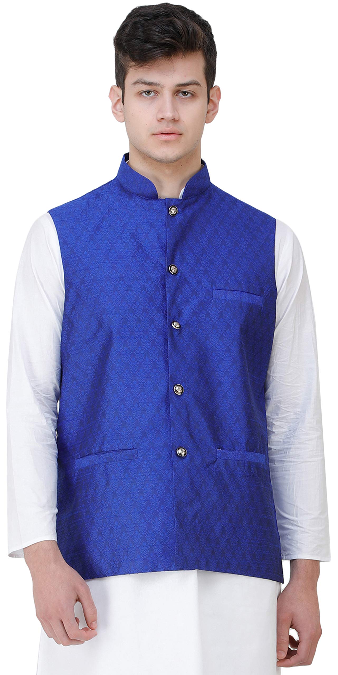 exotic india Men's Art Silk Waist Coat (SPG18-46_Multicoloured_XXXL)-picture-17