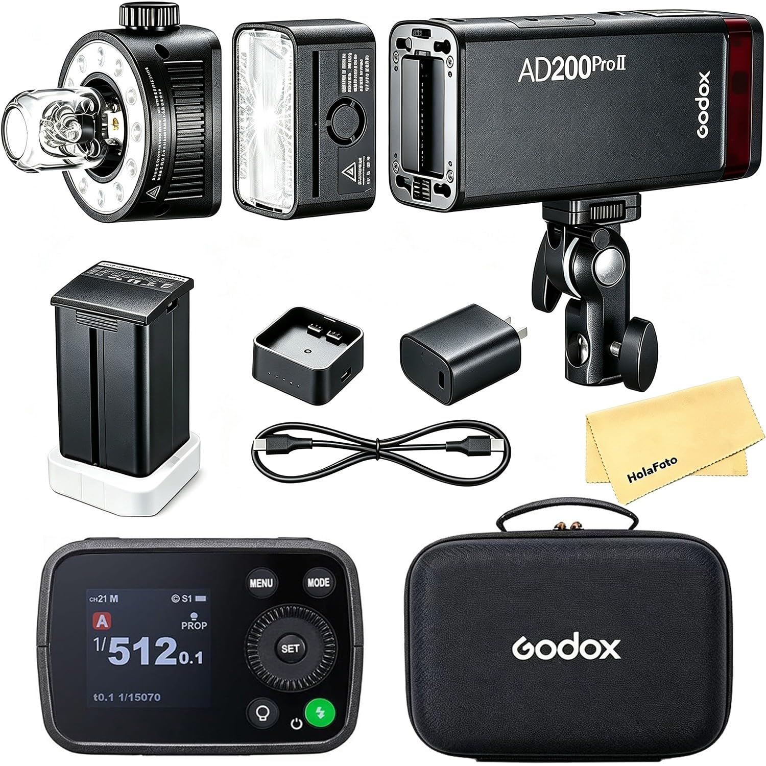 GODOX AD200 Pro II AD200Pro II 200Ws TTL Pocket Flash Strobe | for Canon Sony Nikon Fujifilm Olympus Panasonic Etc Cameras,2.4G 1/8000 HSS,500 Full Power Flashes,0.01-1.8s Recycle Time