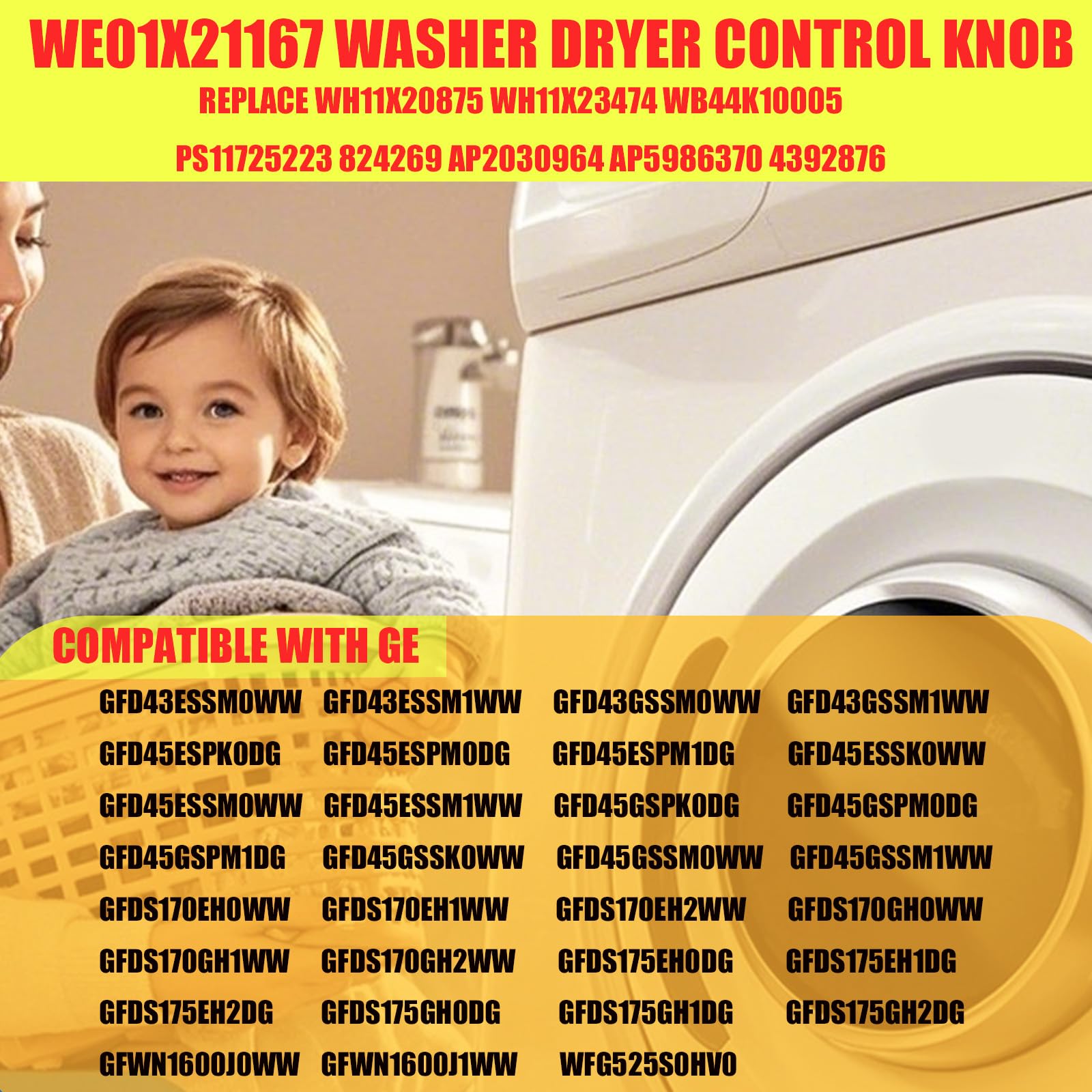 Manopola Di Controllo Per Asciugatrice WE01X21167 – Ricambio Per GE, Sostituisce WH11X23474