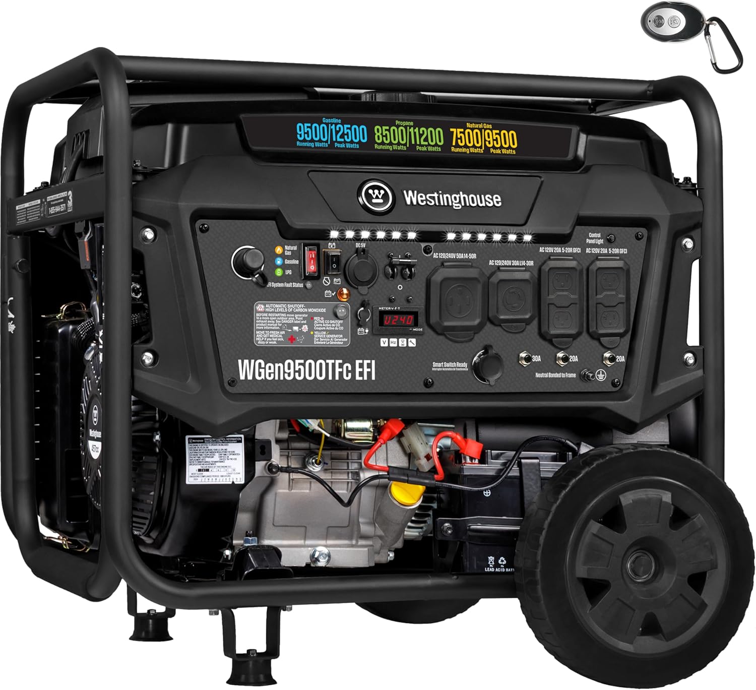 Westinghouse WGen9500TFc EFI Tri-Fuel Portable Generator