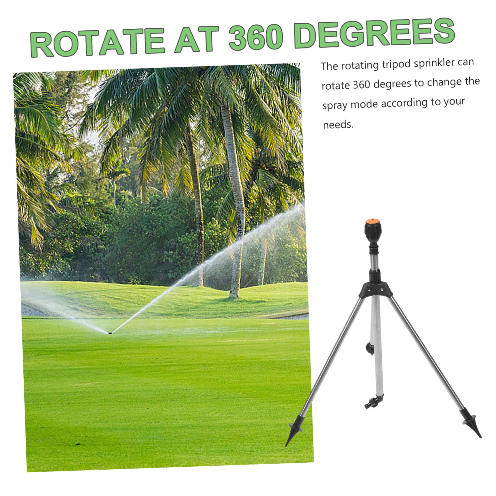 Aspersor Giratorio de Jardín Aspersor de Agua Automático para Riego de Cesped y Jardinería Material y Resistente