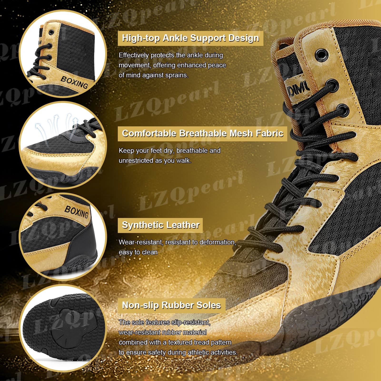 Zapatos De Boxeo, Botas De Lucha Muay Thai De Caña Alta A La Moda, Zapatillas De Deporte Profesionales De Artes Marciales para Hombres Y Mujeres