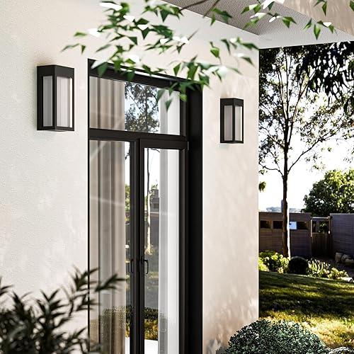 Miniatura 9 de Solar Yard Paquete de 4 luces de pared para exteriores, accesorios de iluminación LED exteriores para exteriores, luces de porche delantero, lámpara