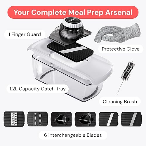 Miniatura 9 de Fullstar Cortador de mandolina para cocina, rallador de queso, espiralizador de verduras y rebanador de verduras para cocinar y preparar comidas