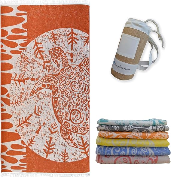 Commelina Home DoubleSided Jacquard Turtle Beach Towel