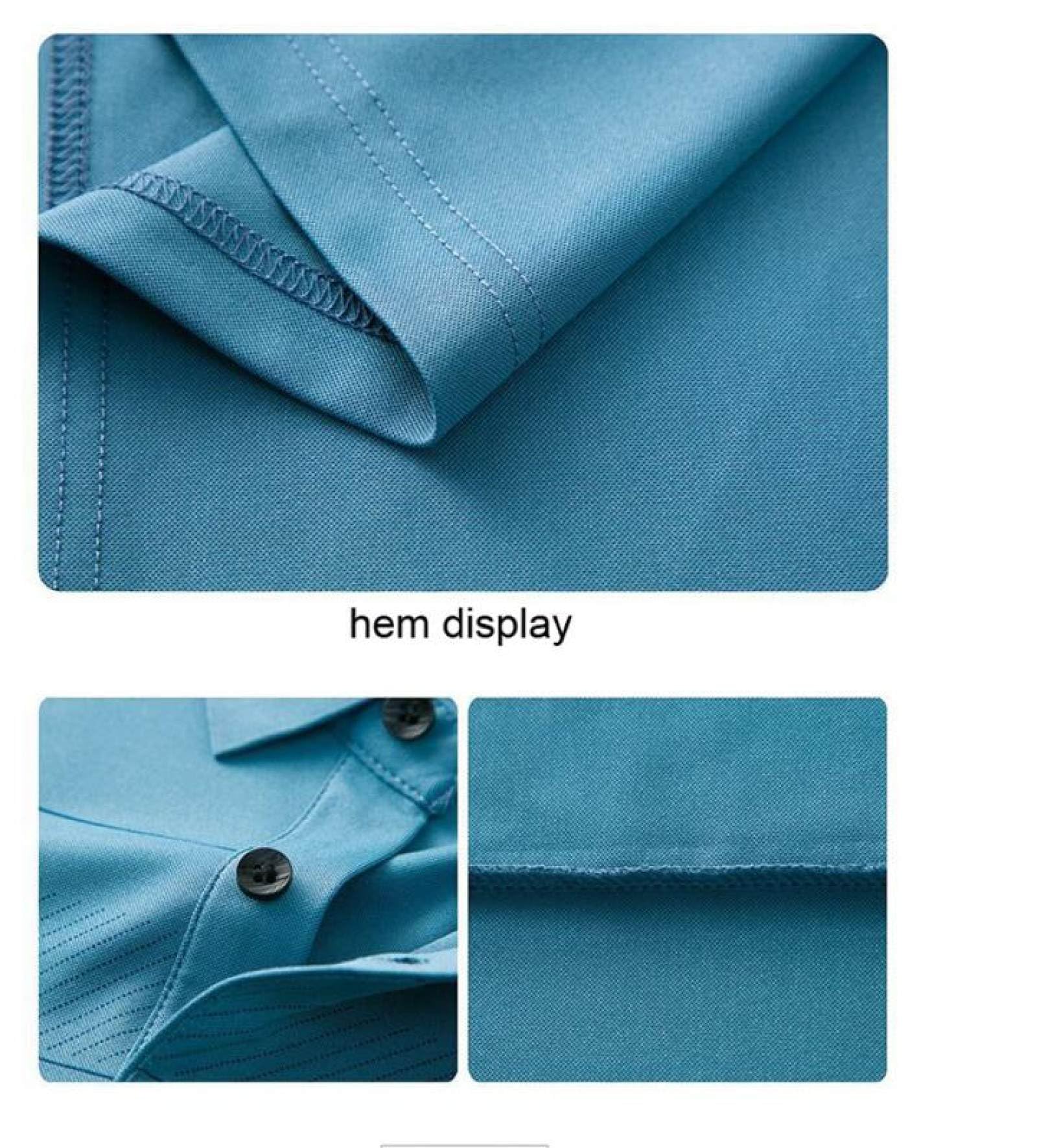 Moda Casual - Polo da Uomo Azzurra A Maniche Corte A Righe Estiva Polo per Uomo Abbigliamento Ampio T-Shirt Traspirante per Golf Tennis Lavoro