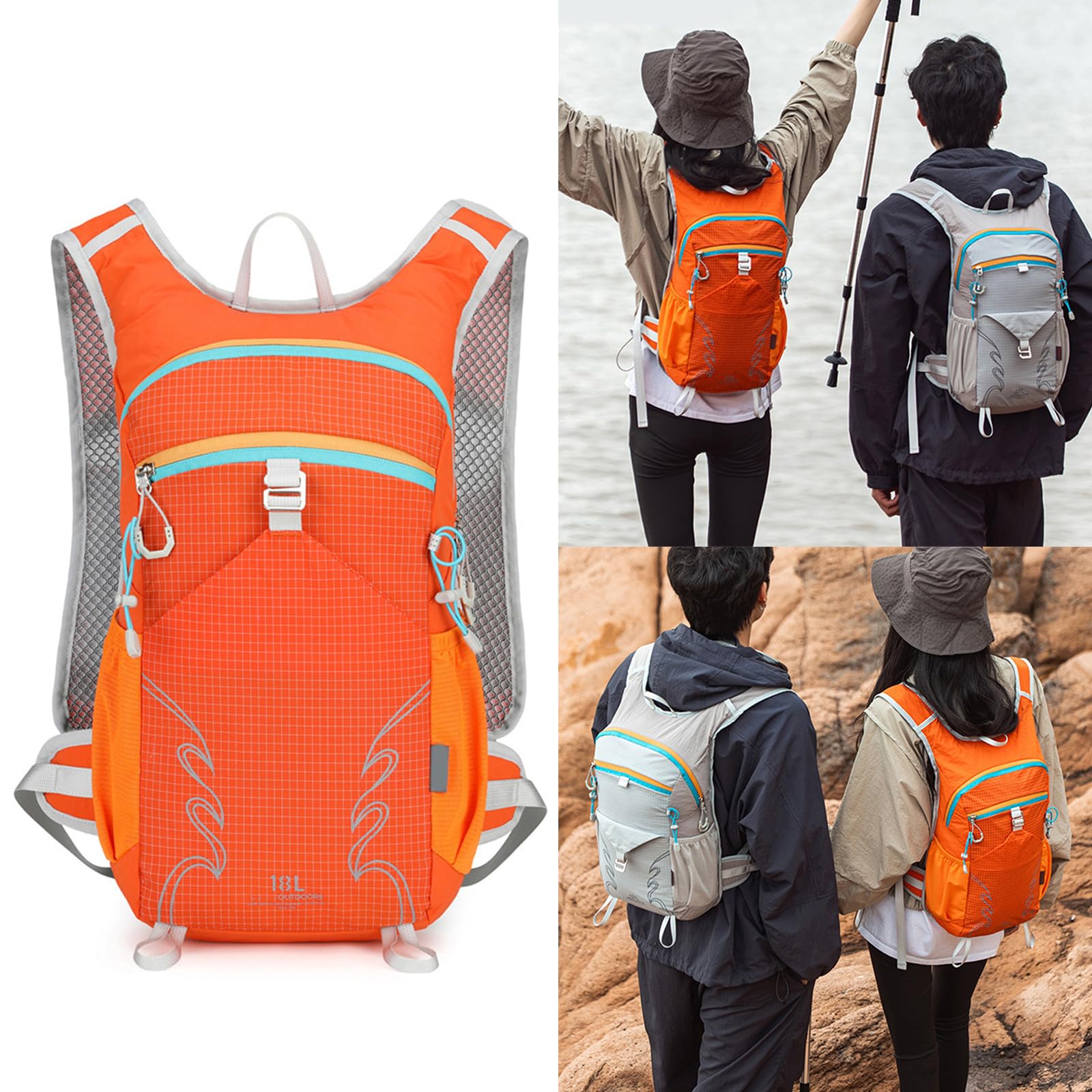 Pratico zaino da trekking per pendolarismo con struttura in nylon adatto per uomini e donne con spallacci traspiranti