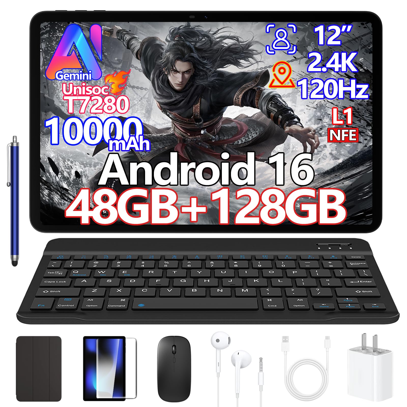 Amazon.co.jp: P12 Android16 12インチ 大画面 タブレット Gemini AI