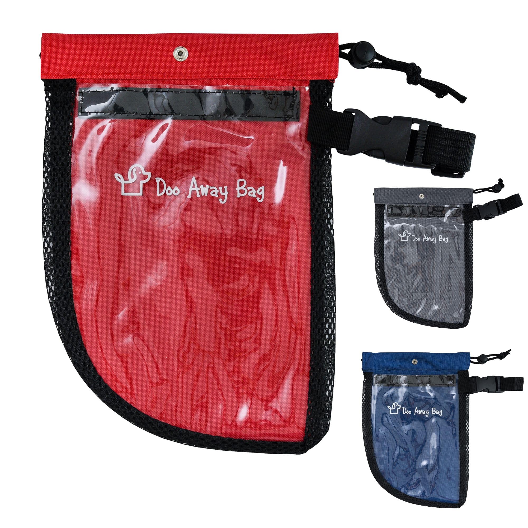 Doo Away BagDog Poop Bags Holder for Waste Refuse Cleanup Doggy Roll Replacements for Outdoor Puppy Walking and Travel Kit, Carry Strap, Durable, Patent Pending