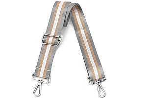 Adjustable Shoulder Wide Crossbody Strap for Canvas Tote Handbags & Purses with Silver Hardware