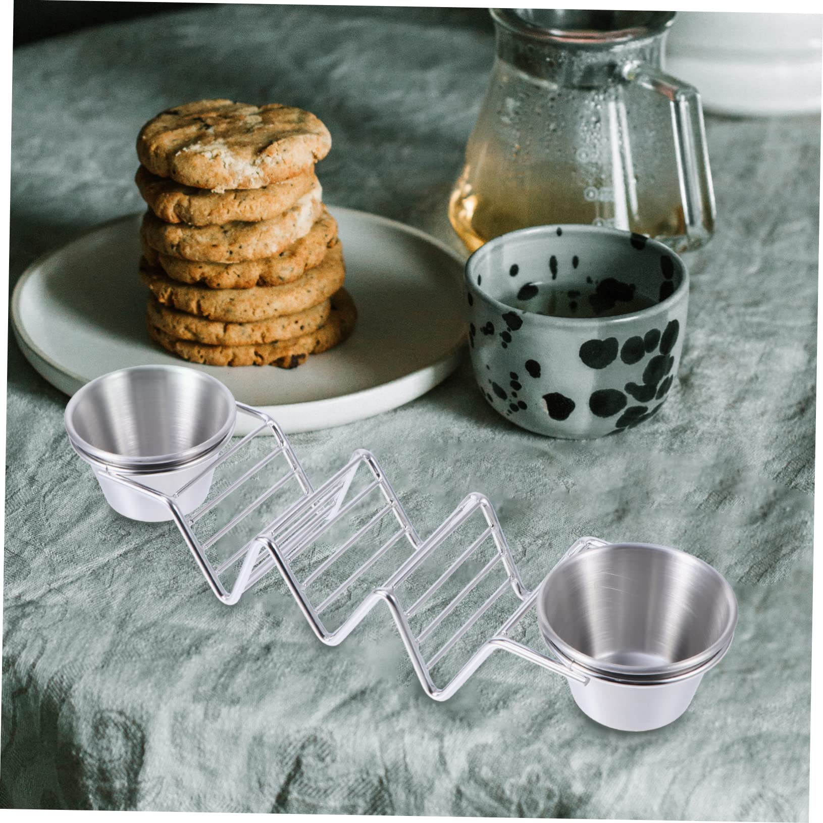 KICHOUSE 1pc Crepe Stand Taco Holder Home Taco Rack Taco Stand up Holder Taco Tray Holder Tacos De Mexican Taco Rack Taco Wire Holder Taco Shell Holder Homemade Stainless Steel Silver