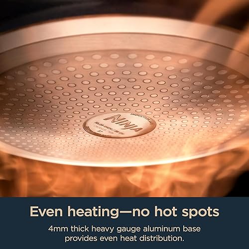 Miniatura 6 de Ninja Ceramic Pro CW39014MM - Juego de ollas y sartenes antiadherentes con tapas de vidrio, no tóxico, sin PTFE, revestimiento de cerámica, apto