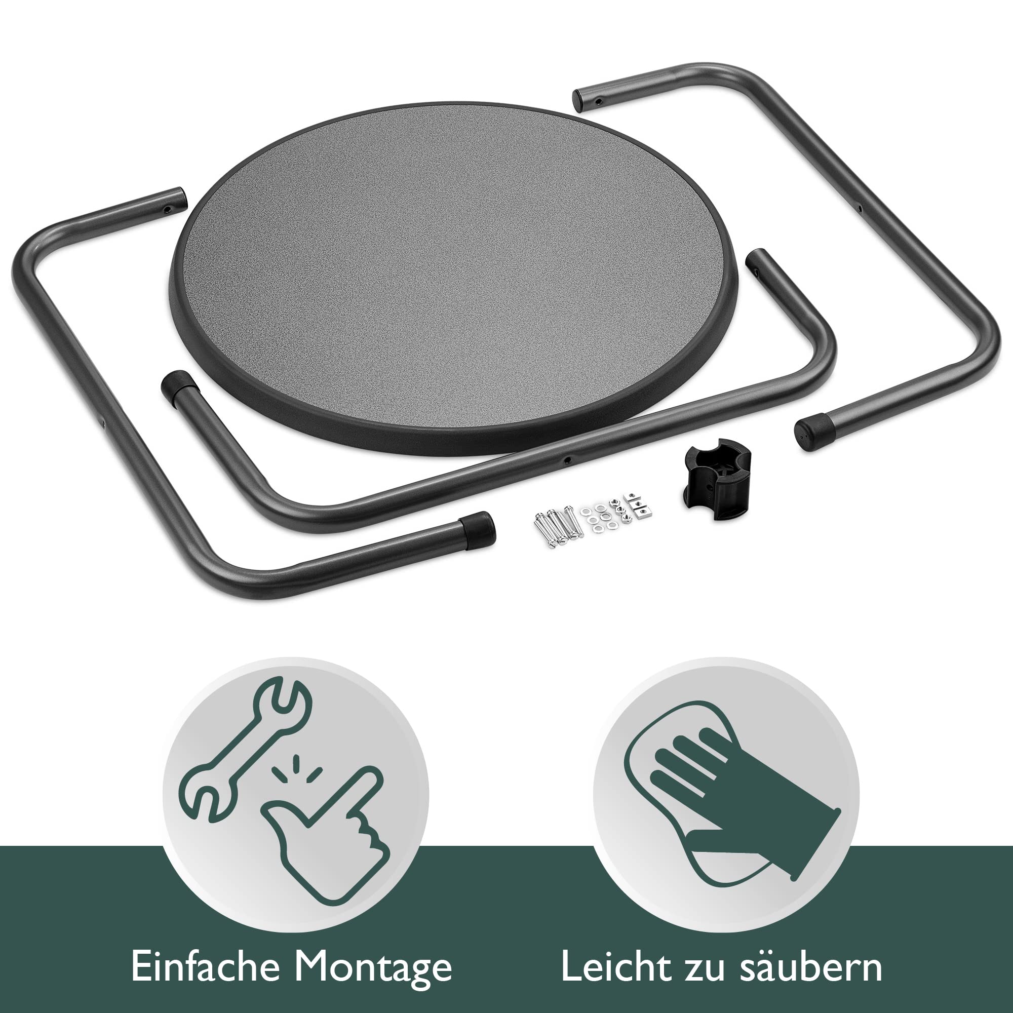 Beautissu Bistrotisch Outdoor Rund Wetterfest Made in Germany Balkontisch | Ø60cm 70cm hoch Anthrazit Gartentisch Beistelltisch Stehtisch Balkon Klein Garten runder Emma